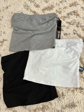 Amazon Women Tops Strapless Tube Crop Tops - Gray, White, Black